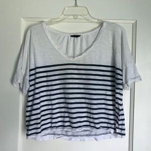 Navy Blue striped crop top